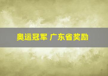 奥运冠军 广东省奖励